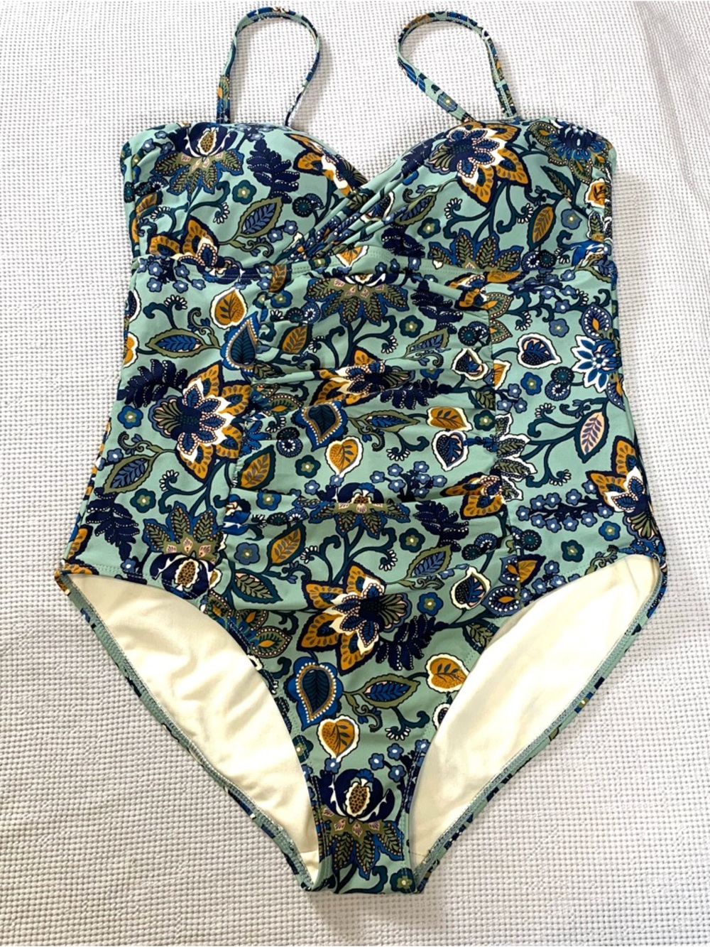 Tahiti Floral Boho One Piece Swimsuit  XL Paisley Vacation Beach Resort Plus